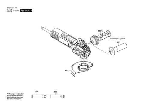 Bosch Ersatzteile für GWX 9-125 S Winkelschleifer mit X-Lock - Bild 2 von 108