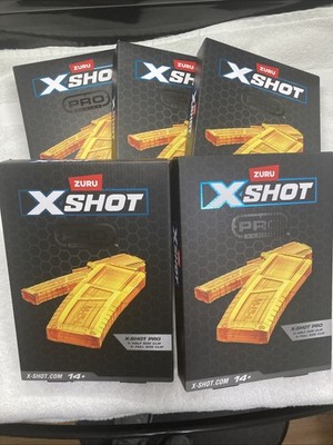 5 boxes Zuru X-Shot  X Shot Pro, 1 Half Clip And 1 Full Clip.  Clips Only . New