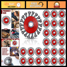 24 Pcs Wire Wheel Brush Set for 4.5" Angle Grinder - Knotted Cup Brushes for Rus