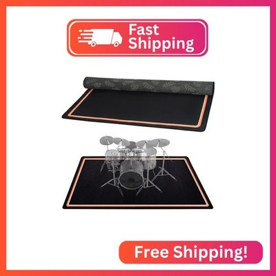 Drum Rug, 4 Ft x 5 Ft Drum Mat Carpet Music Rug with Non-Slip Bottom, Noise Redu