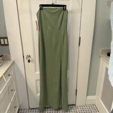Anthropologie BHLDN strapless Bridesmaid Dress, Size m, Green, Stretch Crepe