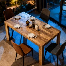 STHOUYN 71" 6Ft Kitchen Dining Room Table for 6 8, Large Farmhouse Dinner Table,