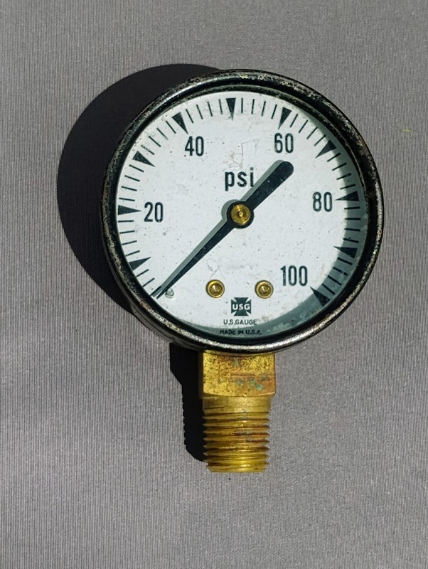 Vintage US Gauge Co USG Pressure Gauge 0-100 PSI