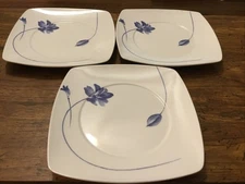 Set of 3 ~ Studio Nova TPD04 Blue Tang Porcelain Salad Plates 7-7/8”