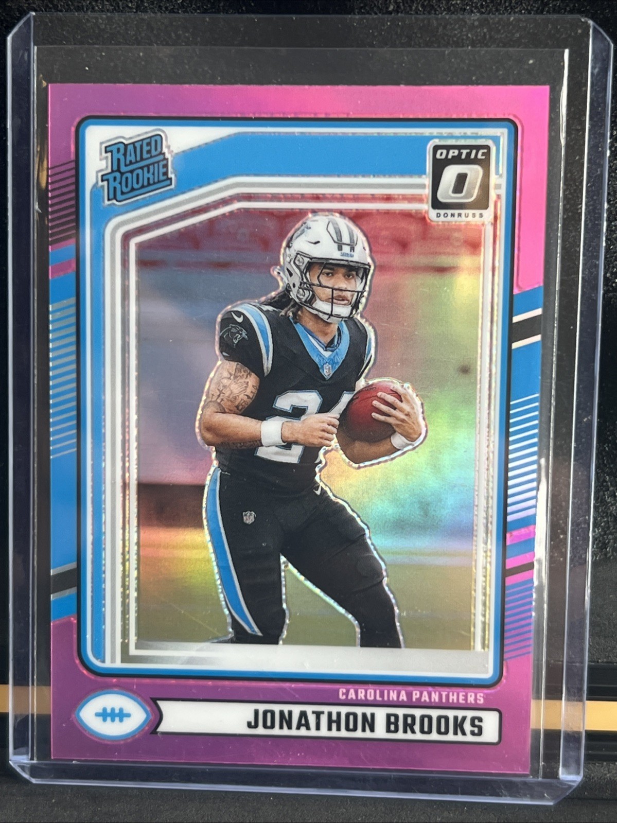 2024 Panini Donruss - Rated Rookie Jonathon Brooks #354 Optic Preview Pink Prizm