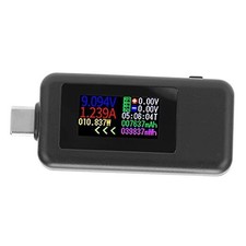 USB C Power Tester, Voltage and Current Meter with Color LCD Screen, 4-30V 0