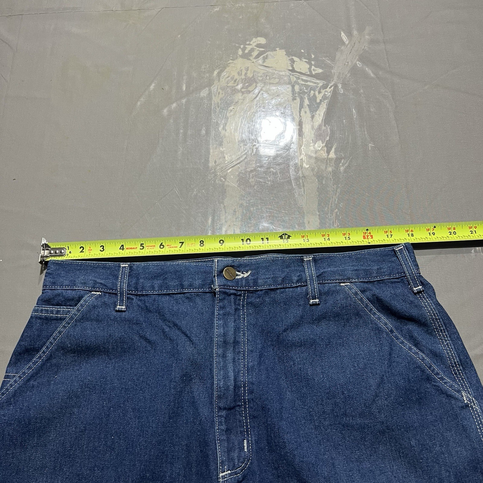 Vtg Carhartt Men's Carpenter Denim Jorts Jeans Shorts Size 36 B28 DST thumbnail 5