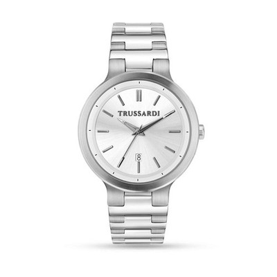 Trussardi Loud   Herrenuhr Aus Silbernem Stahl Mit Datumsanzeige (R2453164003)