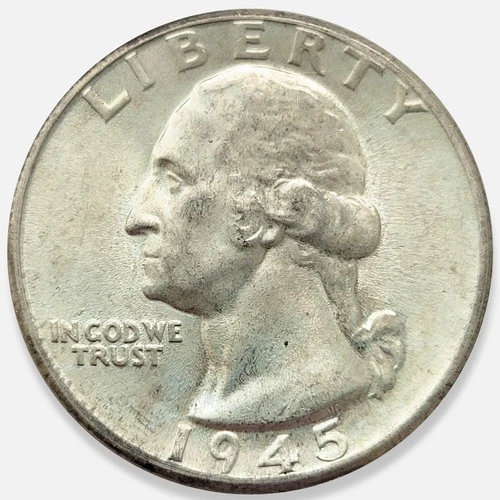 1945-D Washington Quarter Unc * Beautiful Silky Toned Surfaces * 1945D