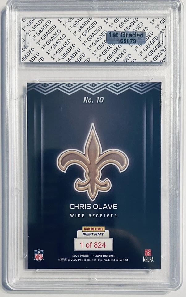 ✨2022 Chris Olave Panini Instant Draft Night 1st Graded 10 Saints Rookie Card - Image 2 of 2