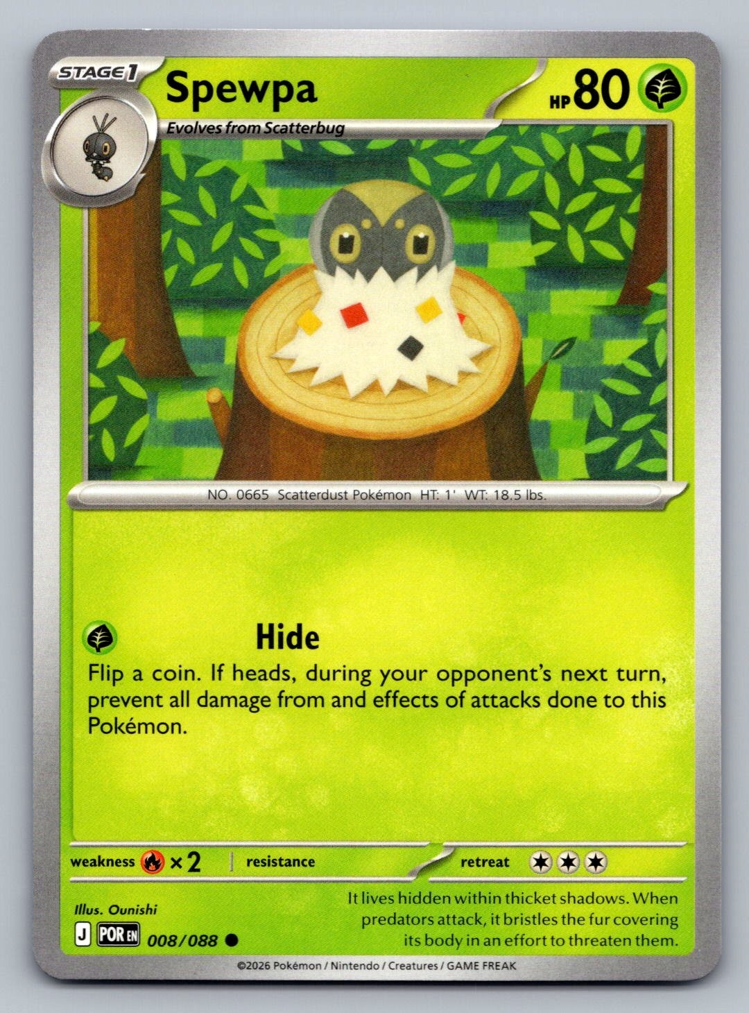 Pokemon TCG ME03: Perfect Order Spewpa 008/088