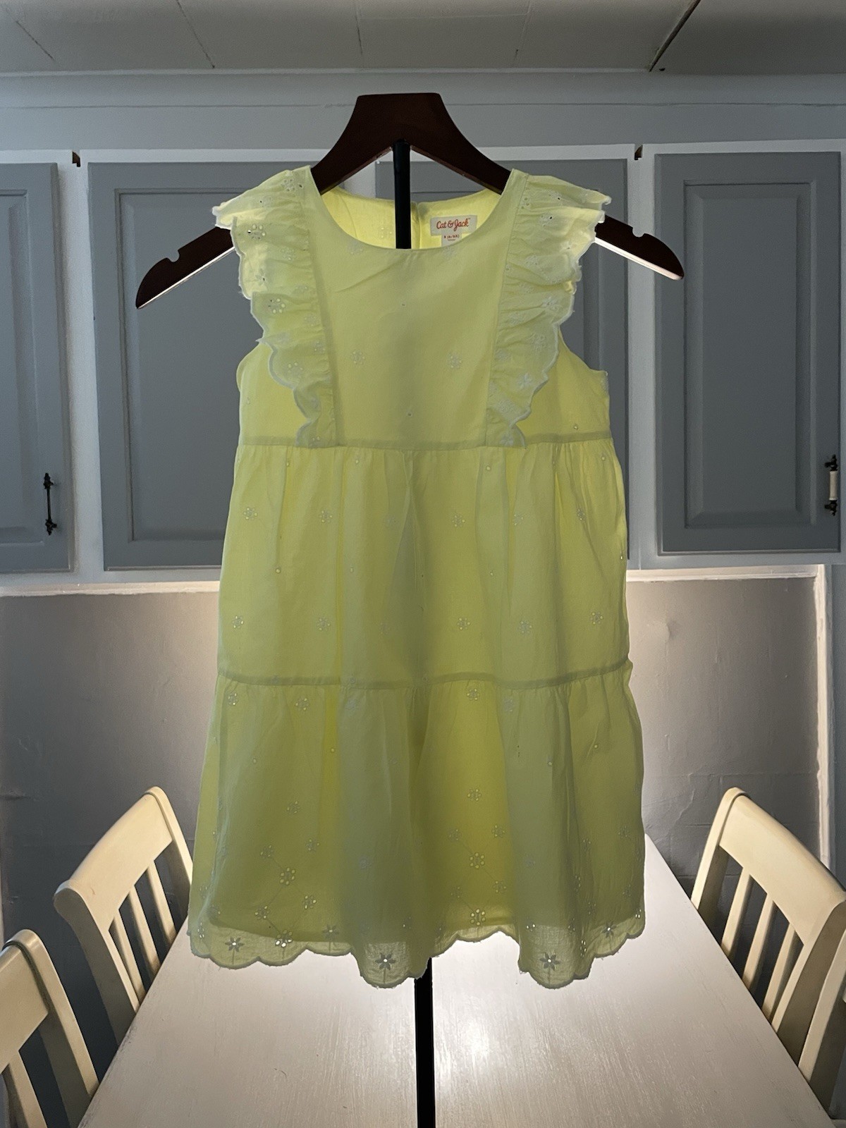 Cat and Jack Yellow Eyelet Dress Size 6-6x Sleeveless