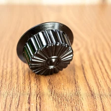 Vintage Radio Knob 1pc Deco Black 1920s-30s Bakelite 1/4" Opening w/ Set Screw