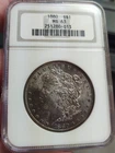 1880 Morgan Silver Dollar Toned NGC MS63 8/7 VAM-21 Doubled Date, Stars & Motto