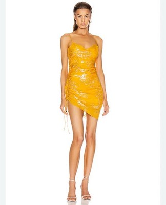 NWT! Cinq à Sept Astrid Jacquard Silk Dress Gold Metallic Fil Coupé Mini   Sz 2 