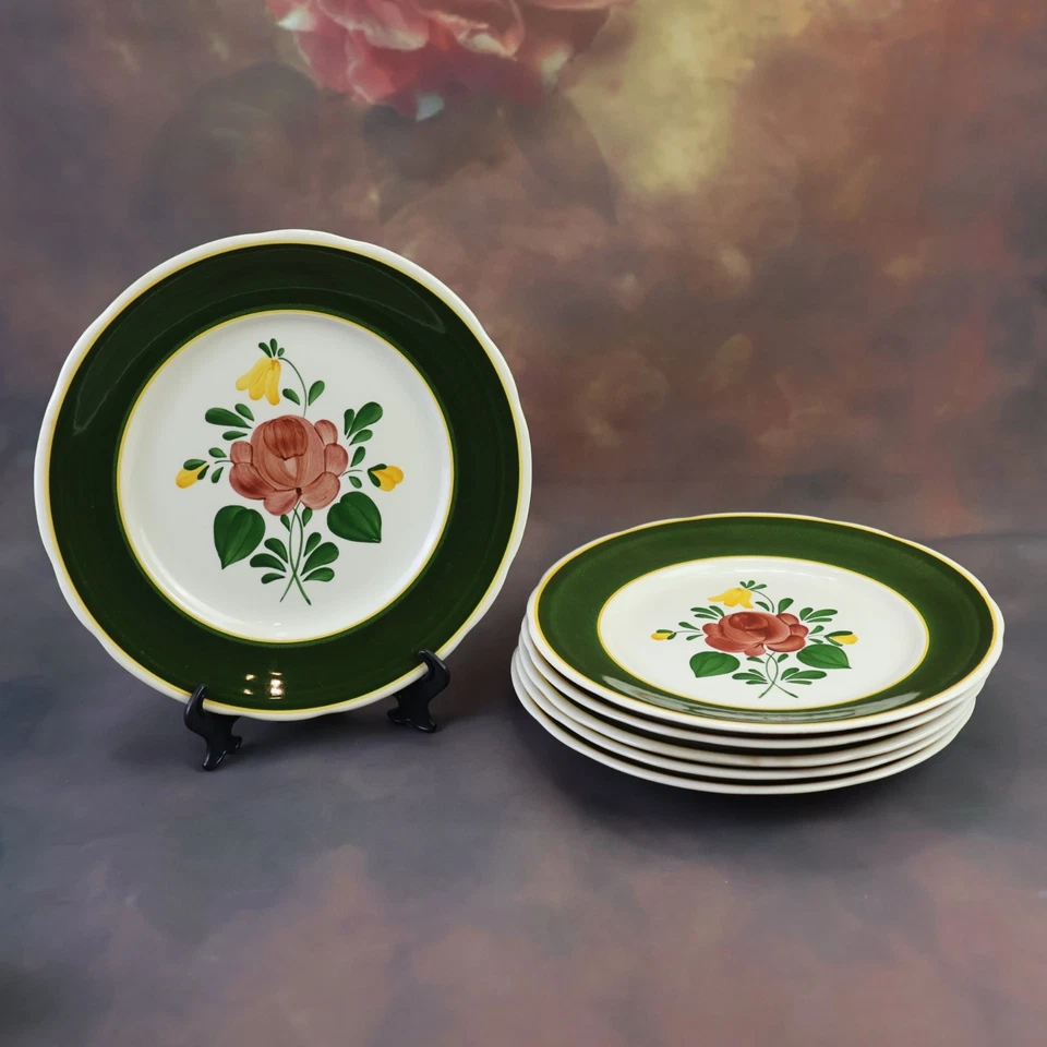 Vintage Teller, Villeroy & Boch , Porzellanteller 6 Set, Bauerblume, Handmalerei