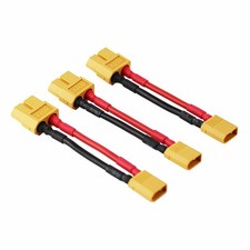 3pcs 1.96 16awg Male XT-30 to Female XT-60 Connector Adapter Cable, FPV