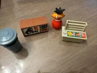 Vintage Sesame Street Little People Lot Ernie Tv Desk Oscar