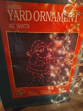 SANTA Christmas Yard Decor . 42" Lighted Santa Yard Ornament