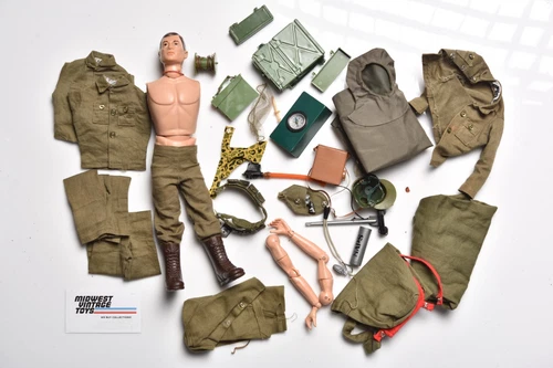 Lot (F) Vintage 1960s 12"  GI Joe Figures, Clothing & Accessories