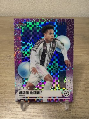2025-26 Topps Finest UEFA Weston McKennie Juventus Purple Checkerboard /75