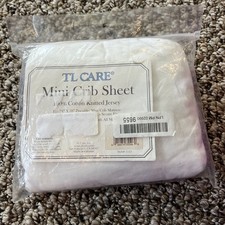 Fitted Mini Crib Sheet 24"x38", Soft Breathable 100 Cotton Knitted Jersey White