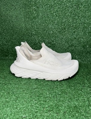 Hoka Restore TC Mens 9 Womens 10 White Slip On Shoes Casual Comfort Sneakers
