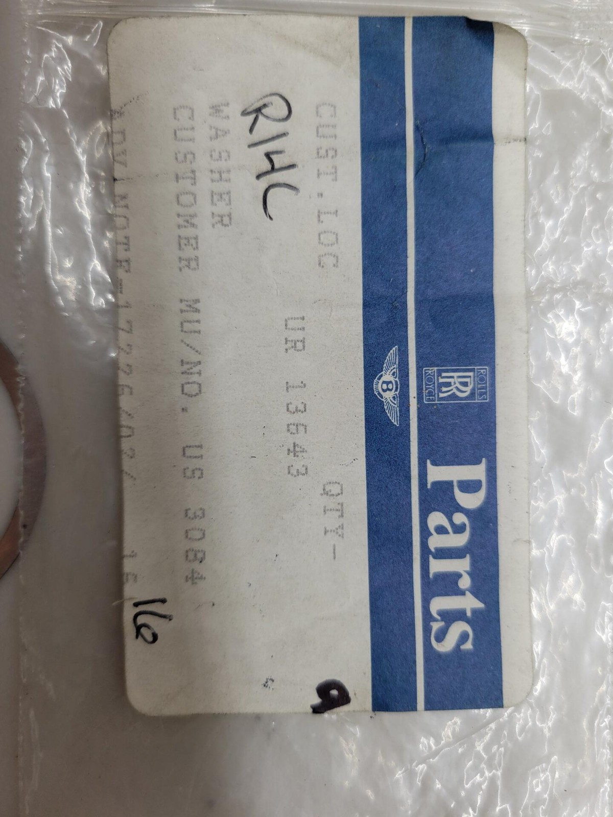 Rolls Royce / Bentley Washer UR13643