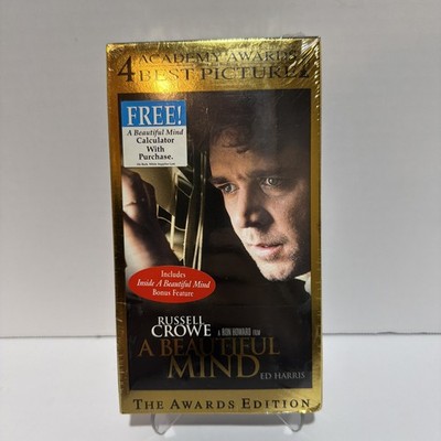 A BEAUTIFUL MIND (vhs) Russell Crowe Rare Brand NEW Sealed With Calculator