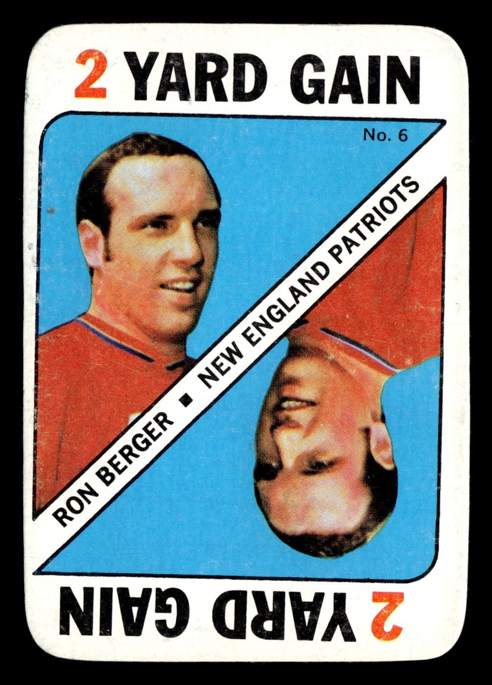 1971 Topps Game Inserts Ron Berger #6 EX New England Patriots