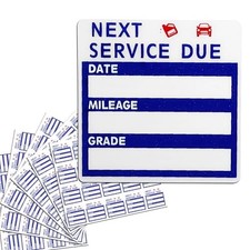 200Pcs Oil Change Stickers Static Cling, 2 X 2 Inches Removable Auto Blue