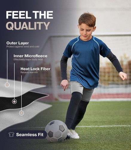 Thermal Underwear for Kids, Boys Base Layers Set for Skiing | Long Johns, Bla... - Picture 4 of 5