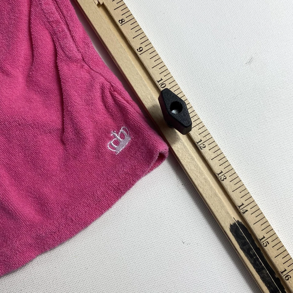 Juicy Couture Shorts Womens Large Plus Pink Terry Cloth Drawstring Crown Lounge - Image 4 of 4