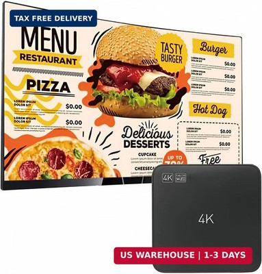 Smart Digital Signage Player with Non-Subscription CMS Software 7x24 Black