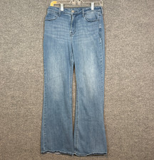 Old Navy Jeans Womens 8 Blue High Rise Flare Pants Denim Stretch Light Wash
