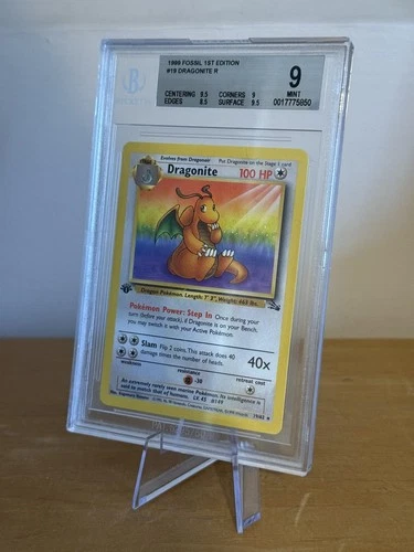 Dragonite Pokémon 1999 Fossil 1st Edition Non Holo Rare 19/62 WOTC BGS 9 MINT