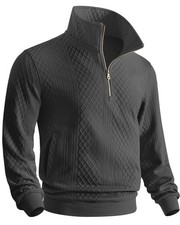 Mens Quarter Zip Pullover Long Sleeve Sweaters for Men Lightweight Sweatshirt...