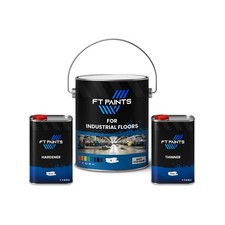 FT Paints 1.267L Kit 2K Floor Paint For Industrial Floors-Orange, Red,Yellow
