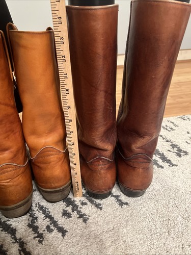 Vintage Frye Campus Roper Stiefel 12D eckige Zehenpartie Black Label braun Made in USA - Bild 15 von 15