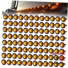 100Pcs 3/4'' Round 3 LED Bullet Marker lights, Front Rear Side LED Amber