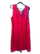 Anthony Richards Vintage Fuchsia Navy Nightgown 1X Plus Sleeveless Scoop
