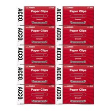 Jumbo Paper Clips, Smooth Finish, Economy Pack, 100 Clips per Box, 10 Boxes