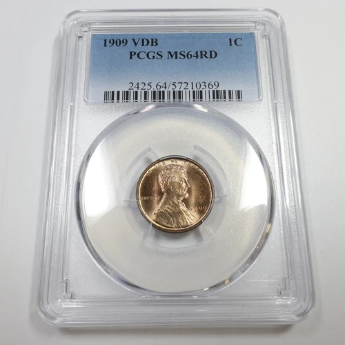 1909 P VDB PCGS MS64 RD Red - Lincoln Wheat Penny Cent 1c US Coin #56848A