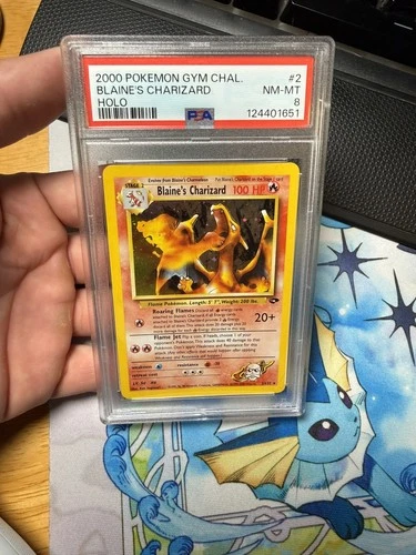 Blaine’s Charizard 2/132 Holo Rare PSA 8 NM-MT 2000 Pokémon Gym Challenge