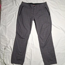 Lululemon Commute Commission Golf Chino Pants Mens Size 40 Gray Plaid Zip Pocket