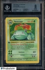 1999 Pokemon Base Set 1st Edition Shadowless Thick Stamp #15 Venusaur Holo BGS 8