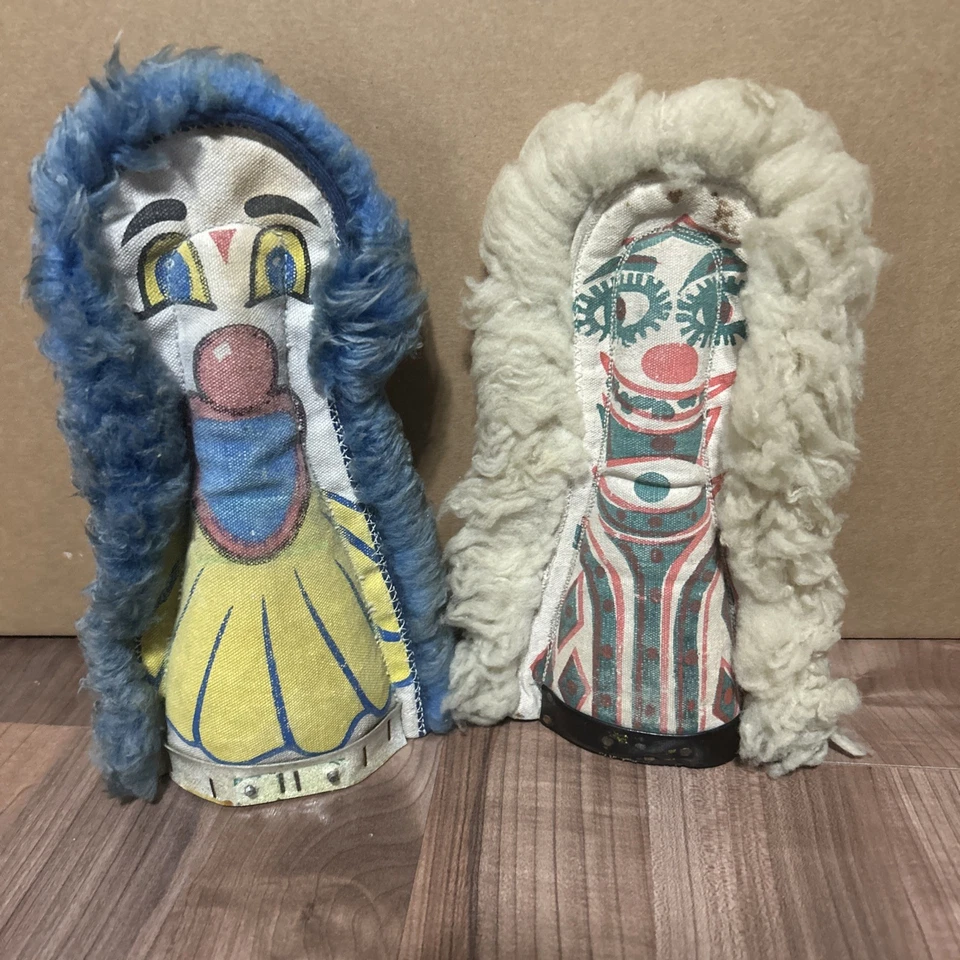 Muñecas derribadas vintage de payaso de carnaval Midway Punk años 50-60 de Indiana Beach Foto 3 de 4