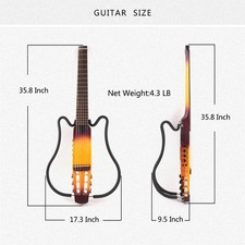 Right Hand electric acoustic guitar Headless silent travel in effect