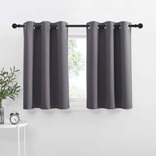 NICETOWN Kitchen Curtains Blackout Drapes - 42"W x 36"L Pack of 2 , Grey