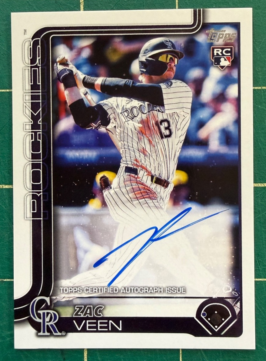 2025 Topps Update Zac Veen Real Ones Autograph Colorado Rockies RC Auto #US286